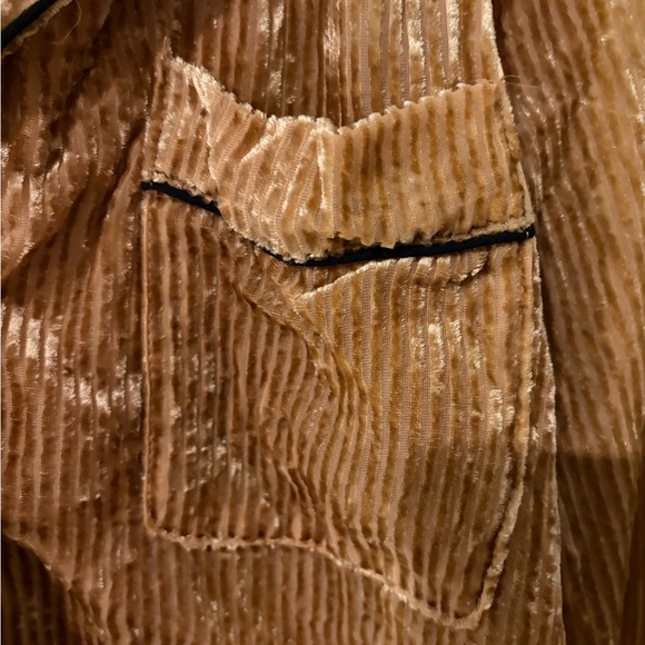 Free People Aspen Nights Velvet Blouse Size Small Button Down Long Sleeves - Picture 7 of 11